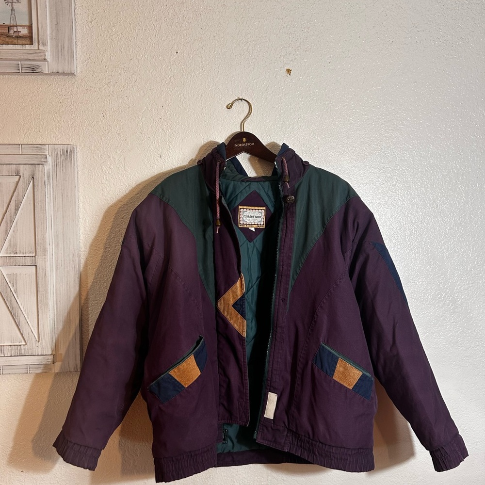 Vtg Current Seen Jacket Womens M Ski Snow Color Block Insulated Retro 90s 80s